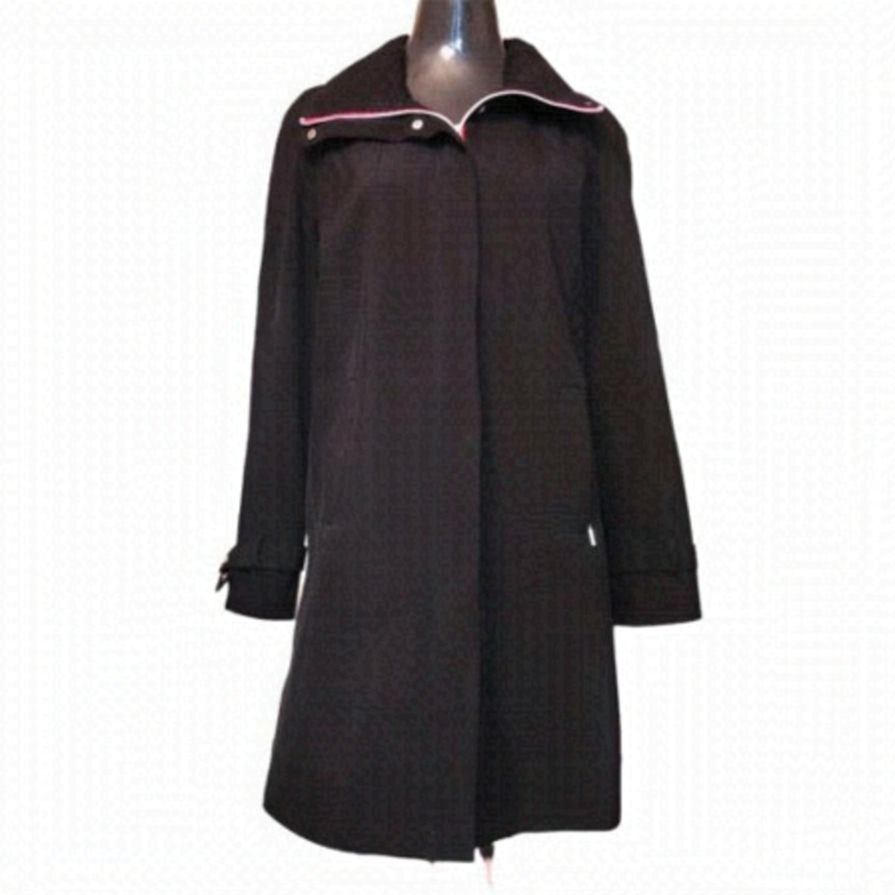 Minimalist Weatherproof Black Longline Jacket Lightweight Trench M Casual Style